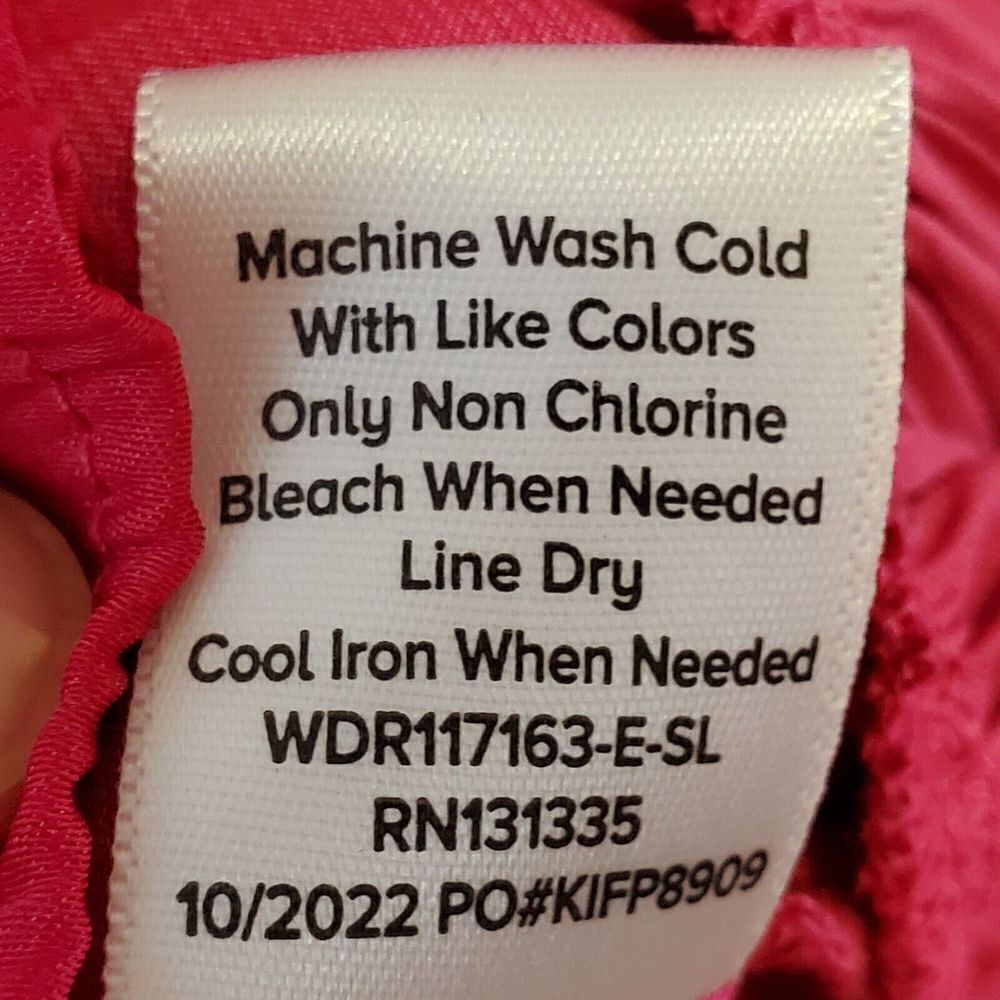 Evereve Hailey Hot Pink Fit & Flare Mini Dress Size L Long Sleeve Tiered Satin - Picture 9 of 9